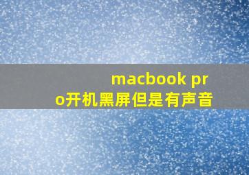 macbook pro开机黑屏但是有声音